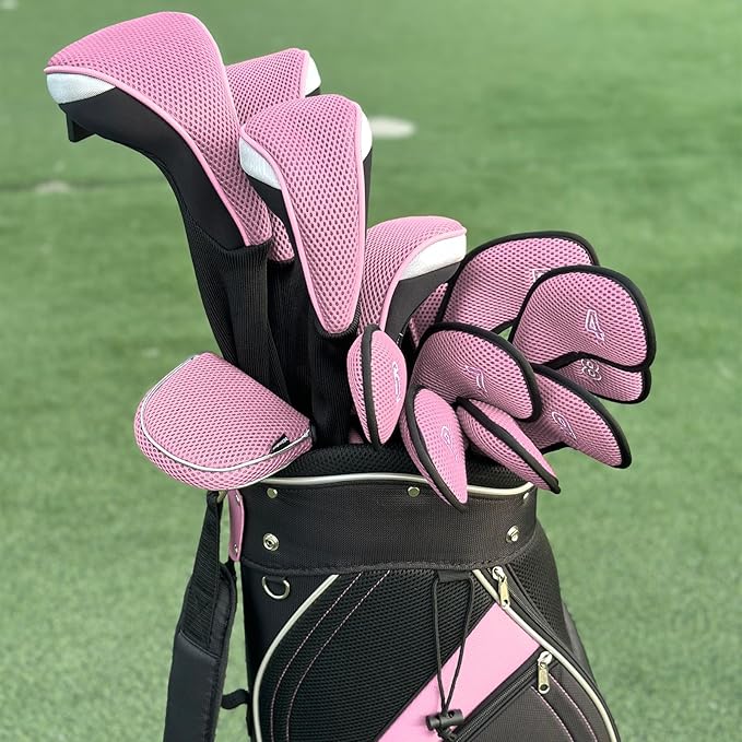 Andux 6pcs/Set Golf Club Head Covers Woods Drivers Fairway Hybrid Set Long Neck (3 Hybrid + 3 Woods)