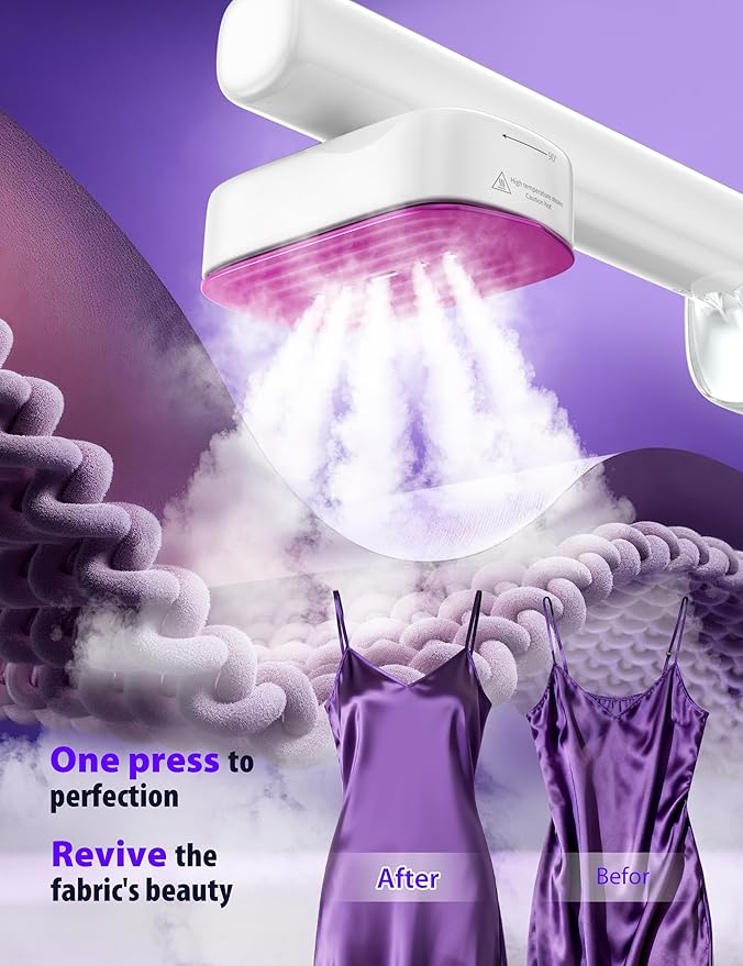 Sundu Steamer for Clothes,15s Fast Heat-up Handheld Garment Steamer,35mins Runtime & 180ml Large Tank,25g/min Steam,Ceramic Panel,Stands on Desk,Wrinkle Remover for Travel, Home, Office