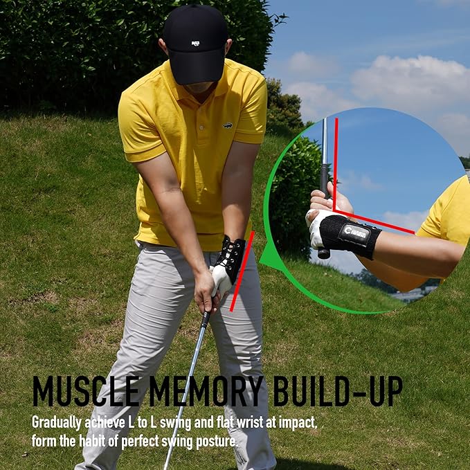 GAIARENA Golf Wrist Brace Wrist Hinge Swing Aid, Efficient Golf Swing Training Equipment to Correct Wrist Angle & Develop Muscle Memory for Beginner Golfers