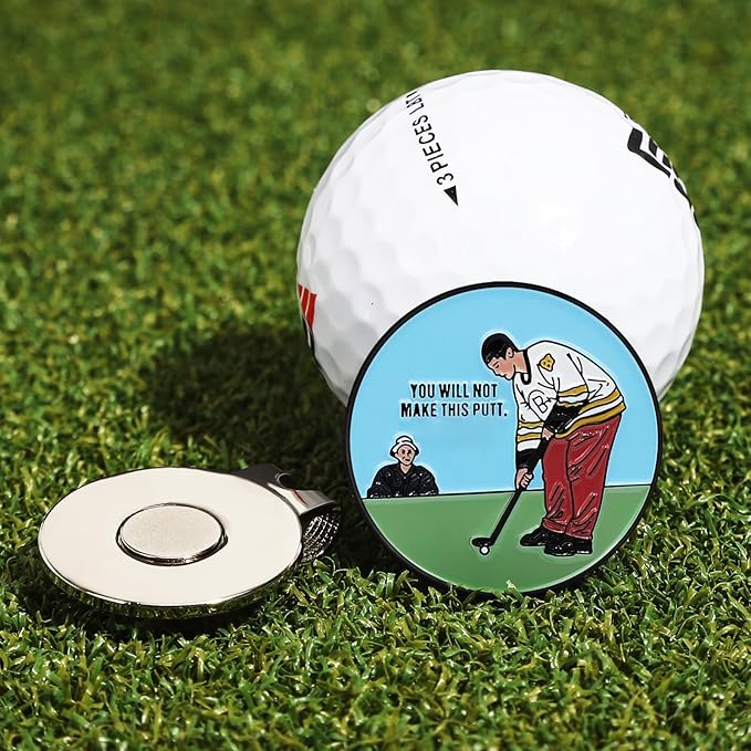Enamel Golf Ball Marker with Magnetic Hat Clip - Funny Golf Accessories - Great Gift for Golf Lovers
