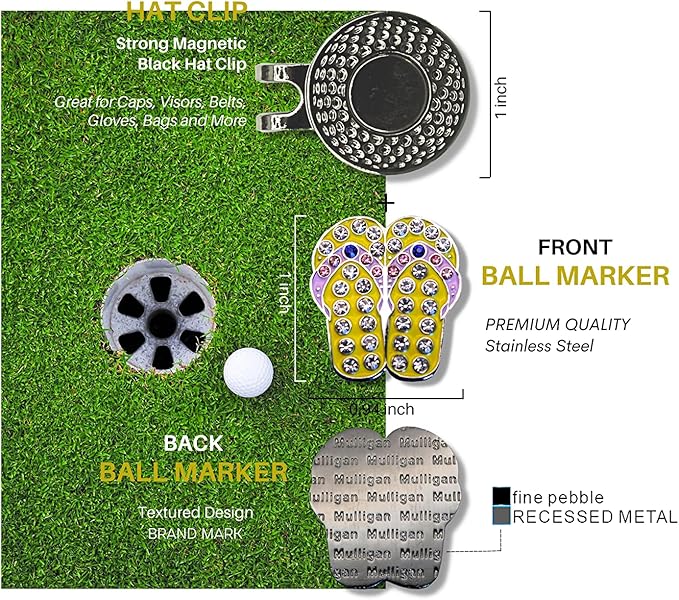 Mulligan Hooligan Golf Ball Marker + Magnetic Hat Clip, Funny and Unique Golf Gift, Premium Quality, The Perfect for Your Favorite Golfer, Golf Accessories for Any Occasions
