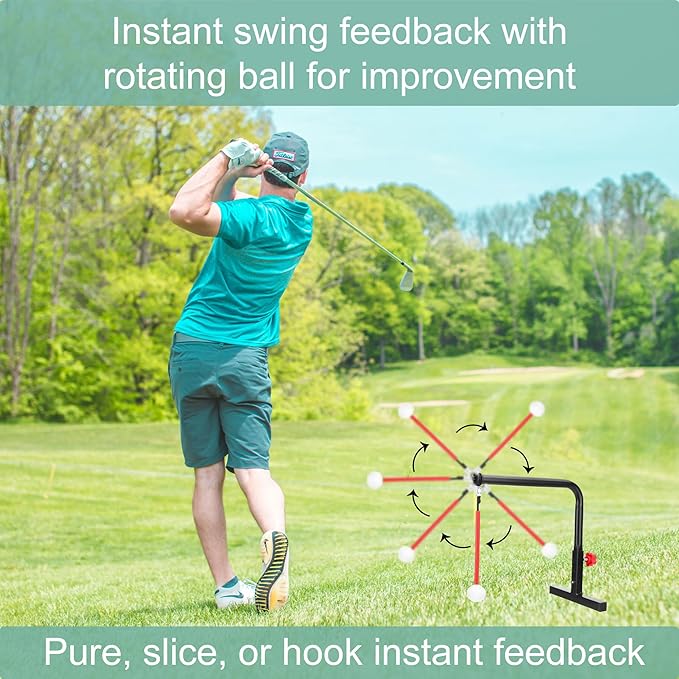 Golf Swing Trainer - Improve Accuracy, Power, and Consistency - Easy to Practice Golf Swing - Set Up and Use Anywhere - Portable Golf Training Aid for Beginners & Pros