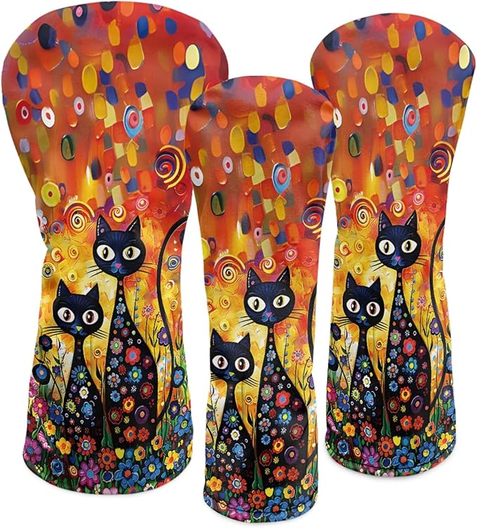 Golf Club Head Covers for Club Protective, Waterproof PU Leather Driver Fairway Wood Hybrid Head Cover