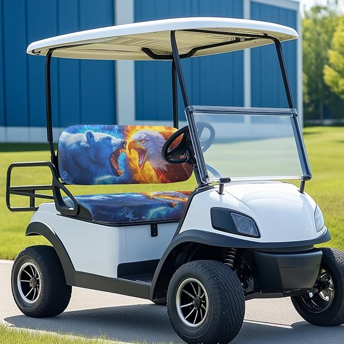 Fashion Print Golf Cart Seat Covers 2 Passenger Golf Cart Backrest Cover Golf Cart Seat Towel Gift for Friends