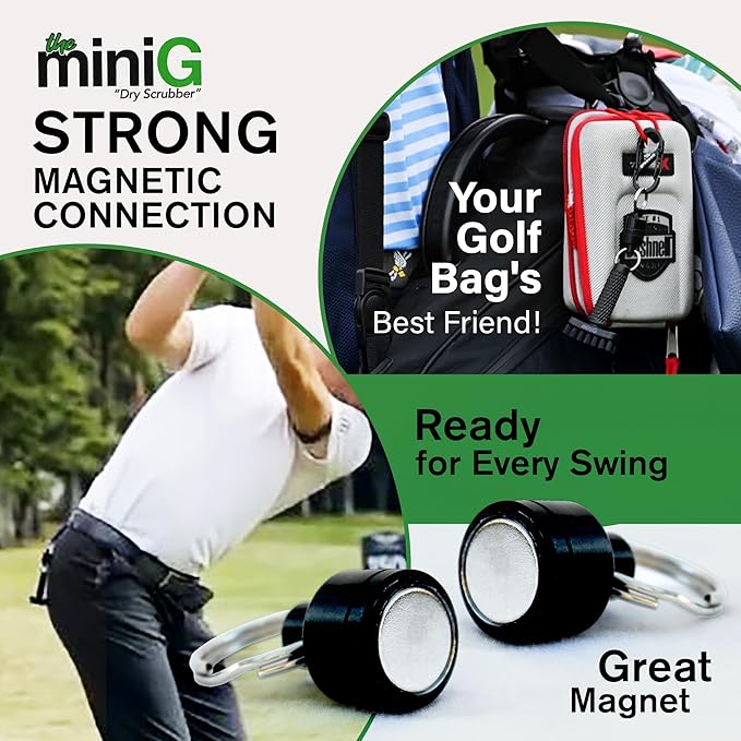 Grooveit Mini Golf Brush The Small MiniG 'Dry Scrubber' Features A Detachable Magnet, Heavy-Duty Nylon Bristles, and 3-Yr Warranty - Used On All Professional Golf Tours - Golf Accessory of 2023