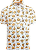 Esabel.C Golf Shirts for Men Dry Fit Performance Short Sleeve Print Moisture Wicking Collared Shirt
