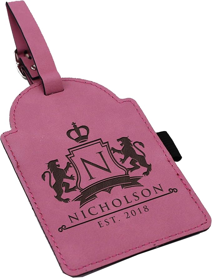 Custom Engraved Golf Luggage and Bag Tag - Personalized Golfing Accessories Gift for Golfer, Mom, Dad, Him, Her (Pink)