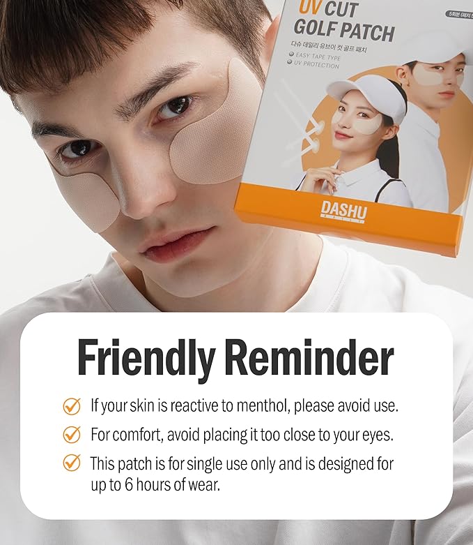 DASHU Daily Sunshield Golf Patch 10 pairs (2 Bundle Pack) Korean Skin Care Easy Peel Off Cooling Gel Patches | Age Defying Sun Shield Peptide Patch