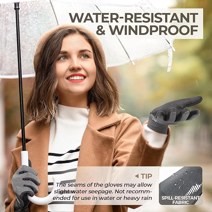 SIMARI Winter Gloves for Women, TouchScreen Water-Resistant Warm Thermal Gloves for Cold Weather, Running Hiking Driving