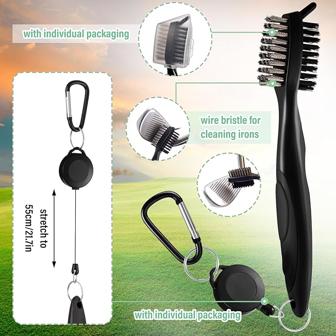 Liliful 12 Pcs Golf Accessories Kit, Include Golf Ball Bag with Hook Towel Tees Magnetic Ball Marker Divot Tool Cleaner Brush for Women Man Gifts