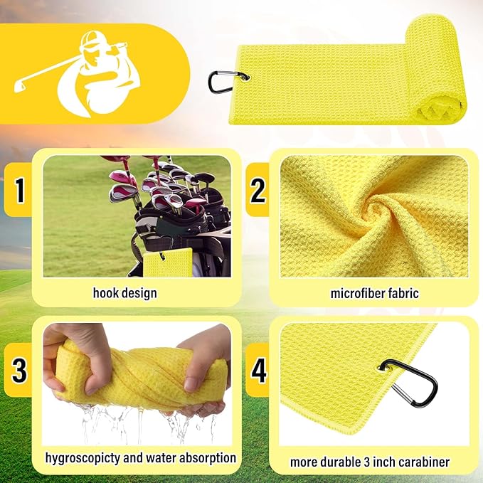 Liliful 12 Pcs Golf Accessories Kit, Include Golf Ball Bag with Hook Towel Tees Magnetic Ball Marker Divot Tool Cleaner Brush for Women Man Gifts