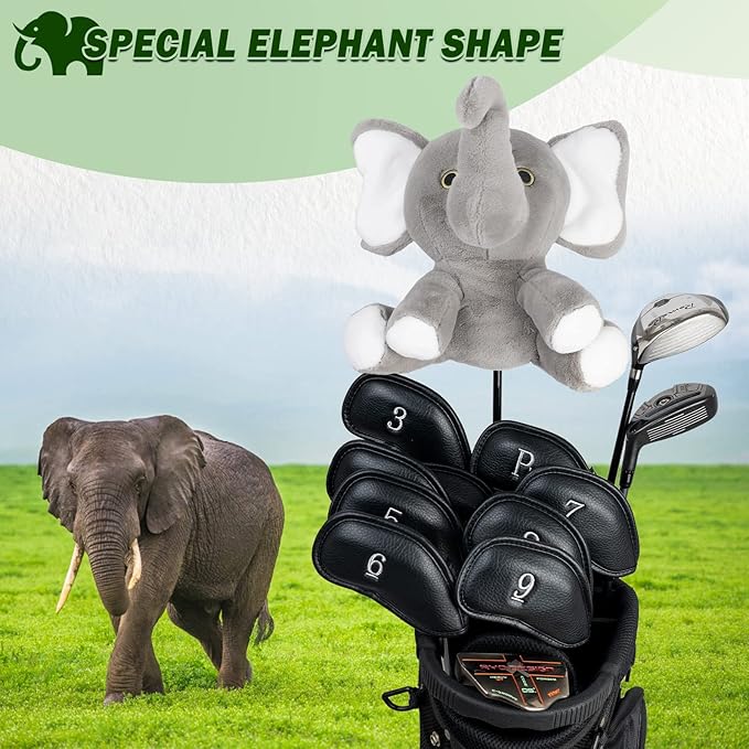 Golf Club Driver Headcovers Funny Animals Elephant Bear Driver Head Cover fits up to 460cc Driver Clube Head Great Gift Idea for Men Women Who Love Golf Also for Kids (Bear)