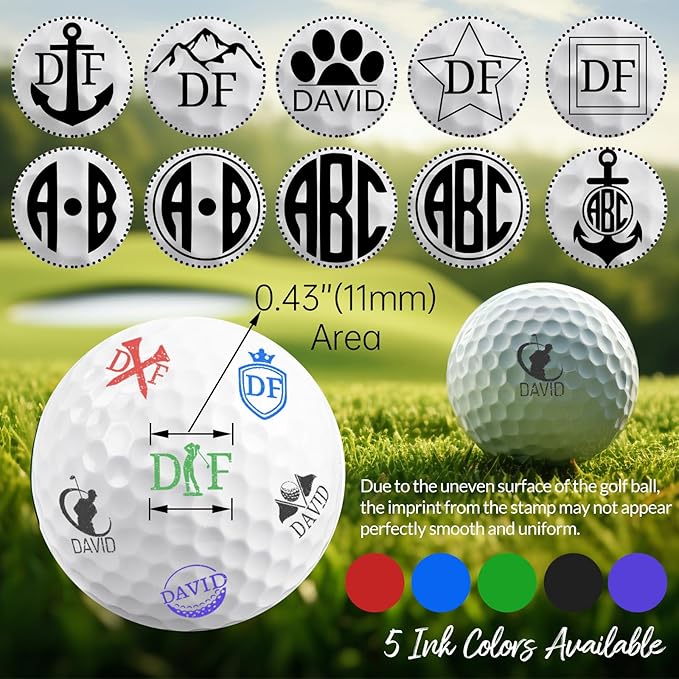 ubjva Golf Ball Stamp Personalized Custom Golf Ball Marker Monogram Golf Accessories for Golfers Dads Husbands