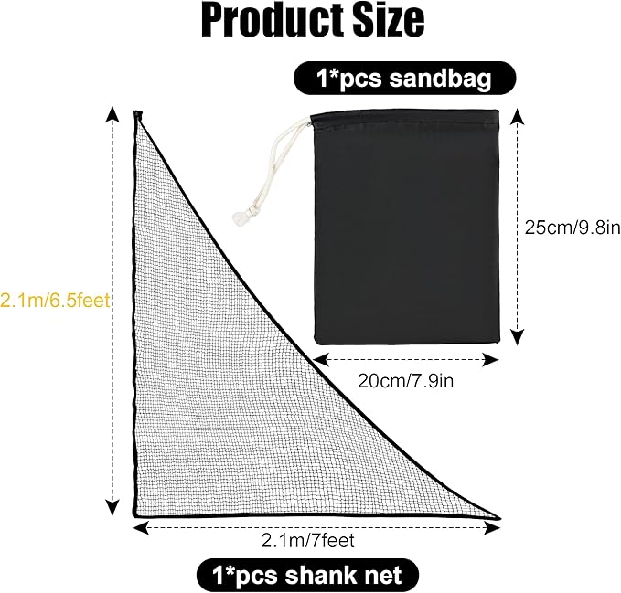6-10ft 1/2PCS Nylon Shank Net Golf Accessory with 1 Sang Bag, Easy to Install Side Net for Golf Nets and Simulator Premium Sports Net Hitting Nets (Red/Black)