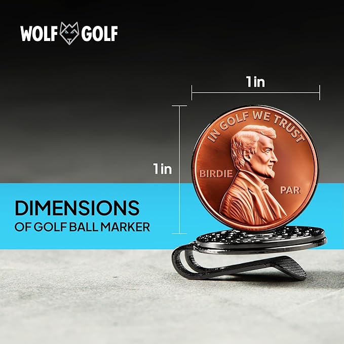 Wolf Golf Towels Golf Ball Marker Hat Clip Set | Multiple Sets to Choose from | 1 Magnetic Clip + 3 Ball Markers | Golf Accessories for Men & Women