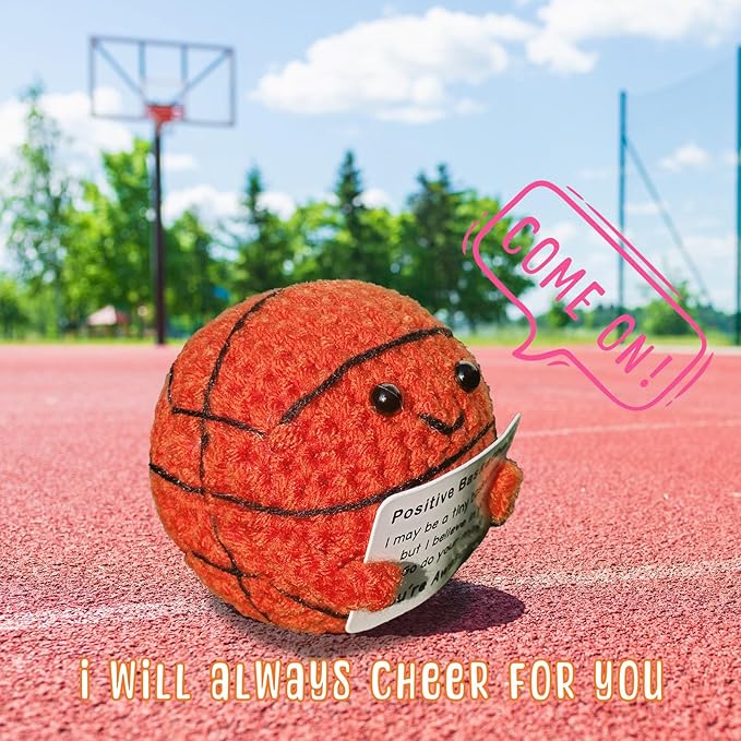 Handmade Crochet Basketball,Romantic Gift for Him or Her, Birthday Wedding Anniversary Present for Boyfriend Girlfriend Husband Wife, I Love You Love Gift for Couples Men Women