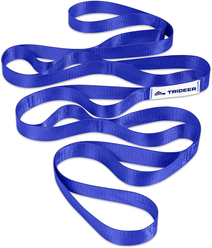 Trideer Stretching Strap Yoga Strap Physical Therapy for Home Workout, Exercise, Pilates and Gymnastics, 10 Loops Non-Elastic Stretch Bands with Aesthetic Packaging for Women & Men