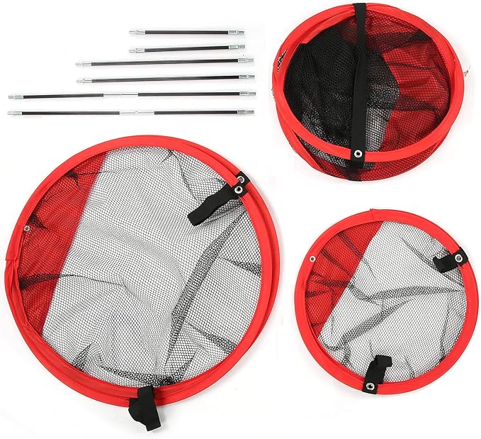3 in 1 Golf Chipping Practice Net Set, Foldable Nylon Indoor Outdoor Training, Large Medium Small Sizes - Durable Material, Easy Setup, Perfect for Backyard and Golf Skill