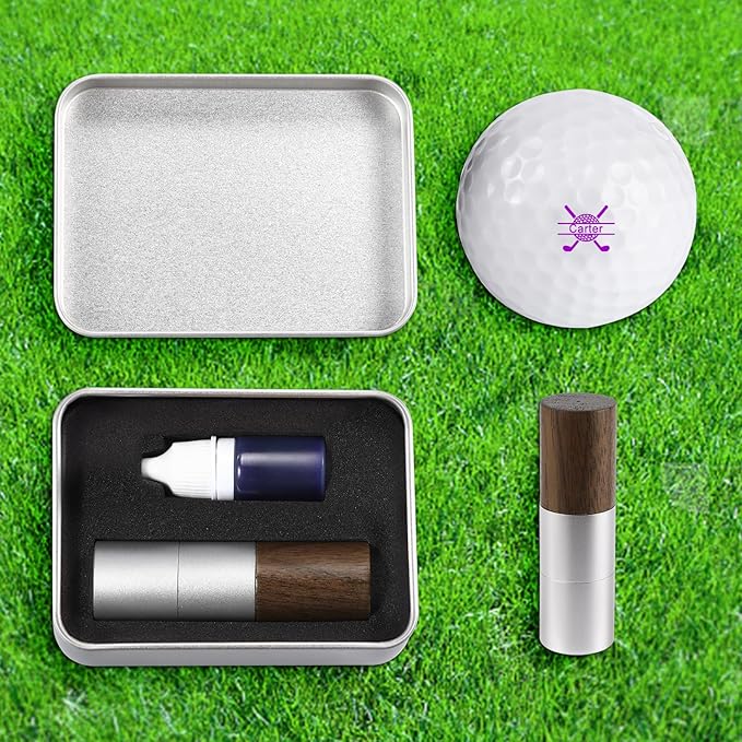 Personalized Name Golf Ball Stamper, Gifts for Men Dad Husband, Self-Inking Golf Ball Stamp Markers, Golfer Gift Golfing Accessories