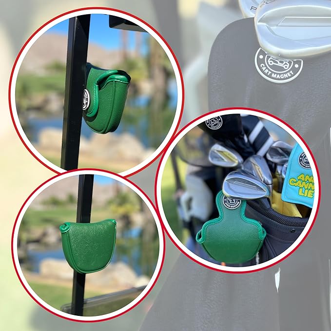 Classic Blade and Mallet Putter Headcovers with Madson Golf Cart Magnet for Secure Positioning and Quick Access, Protective PU Leather Head Covers, Magnetic Golf Accessories