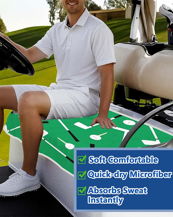 Comfortable Golf Cart Seat Covers, Soft Golf Cart Towel, Golf Cart Accessories, Club Car and Other 2-Seat Golf Carts
