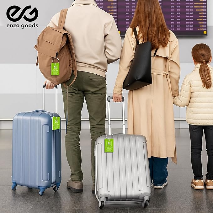 Personalized Luggage Tag | 10 Pack | Custom Luggage Tags for Suitcases | Kids Backpack Tag | 10 Color Options & Choose Font, Font Color