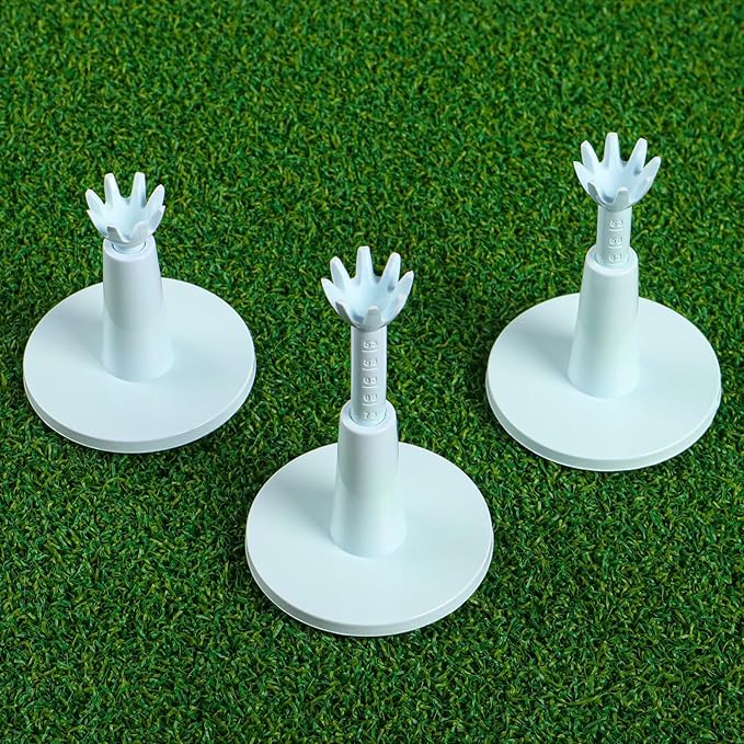 Amy Sport Golf Rubber Tee Adjustable Value 3 or 6 Pack, Unbreakable Durable Tee for Mat Driving Range Indoor Simulator, Adjustable Height from 2.1" to 2.9"