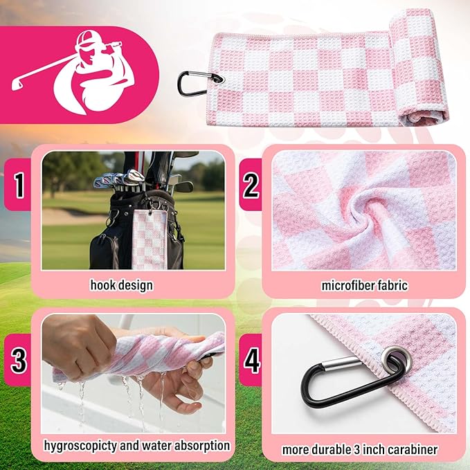 Liliful 12 Pcs Golf Accessories Kit, Include Golf Ball Bag with Hook Towel Tees Magnetic Ball Marker Divot Tool Cleaner Brush for Women Man Gifts
