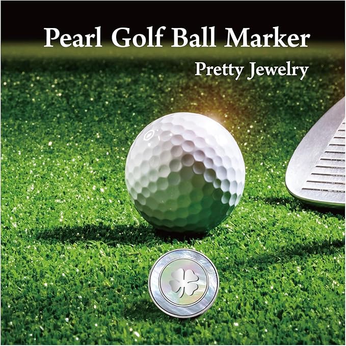 Golf Ball Marker Hat Clip with Pearl Ball Marker, Golf Gifts, Golf Accessories, Golf Ball Markers for Women
