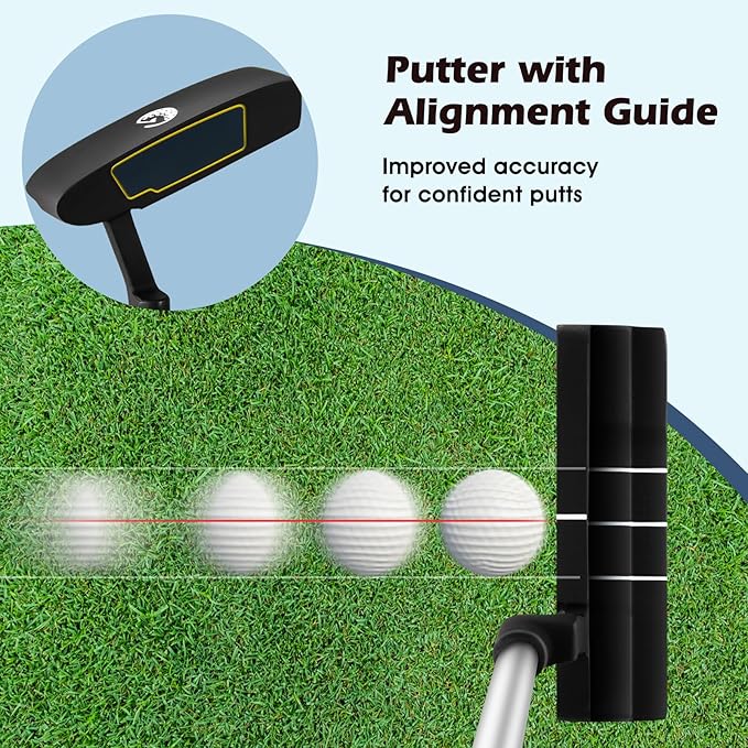 Goplus Complete Golf Club Set for Men, 12 Pieces Right Hand Golf Clubs with #1 Driver, #3 Fairway, #5 Hybrid, #5, #6, #7, #8, #9, #P & #S Irons, Putter, 3 Head Covers, Golf Stand Bag, Rain Hood