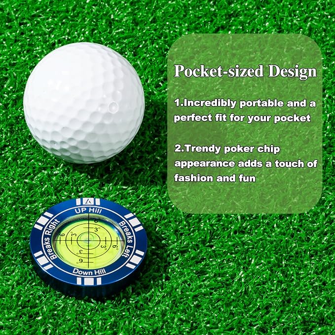 Golf Putt Green Reader, High Precision Golf Training Aid, Stylish Hat Clip Ball Marker, Golf Accessories for Men Women