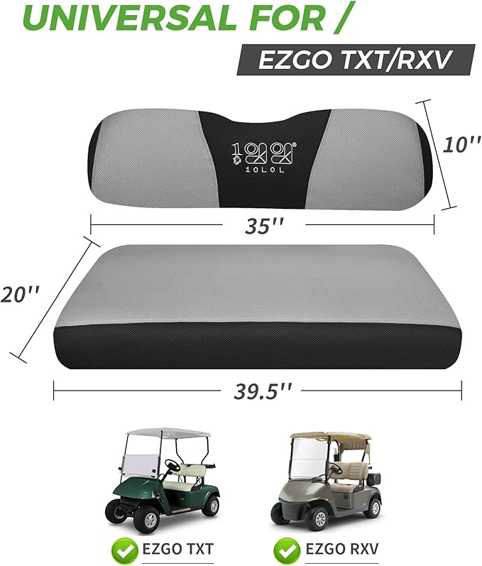 10L0L Universal Golf Cart Seat Covers Dress UP Older Golf Cart Durable Breathable Material Fit Like a Glove for EZGO TXT RXV Club Car DS, Easy to Install
