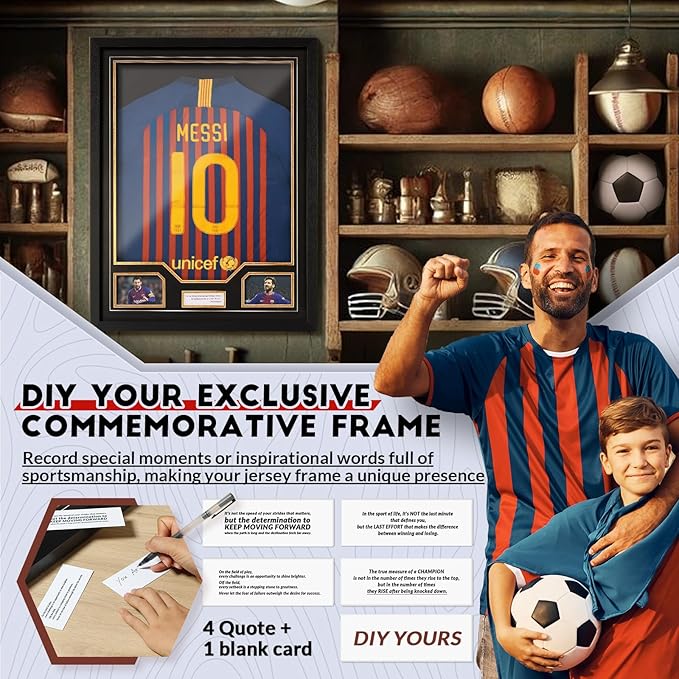 JupDec Jersey Frame Display Case 3 Pack, Large Clear Acrylic Shadow Box with UV Protection for Basketball Baseball Football Soccer Hockey Shirt, Wall Mount Wooden Showcase, Idea Gift for Sports Fans