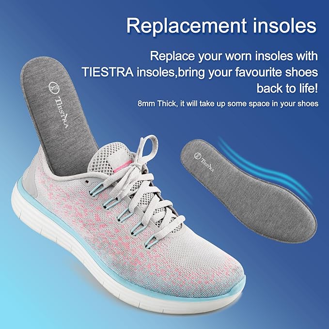 3 Pair -Shoe Inserts for Mens Memory Foam Insoles,Replacement Insoles for Work Boots Running Shoes, Cushion Shock Absorbing for Foot Pain Relief, Comfort Breathable Inner Soles Grey 45EU/US12