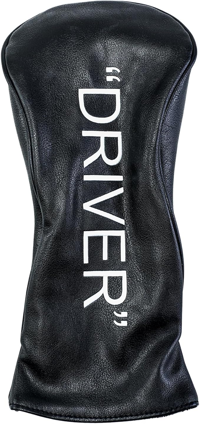 Golf Club Covers – Leather Driver Headcover, Fairway Wood, 3 Wood, Hybrid, Fits Mallet Blade Putter Head Covers Alignment Stick Cover