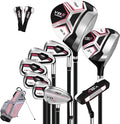PGM 12/15 Pieces Women's Complete Golf Club Set – Full Set with 460cc Driver, Fairway Wood, Hybrid, Irons, Putter, Golf Stand Bag - Golf Clubs Women Right Handed