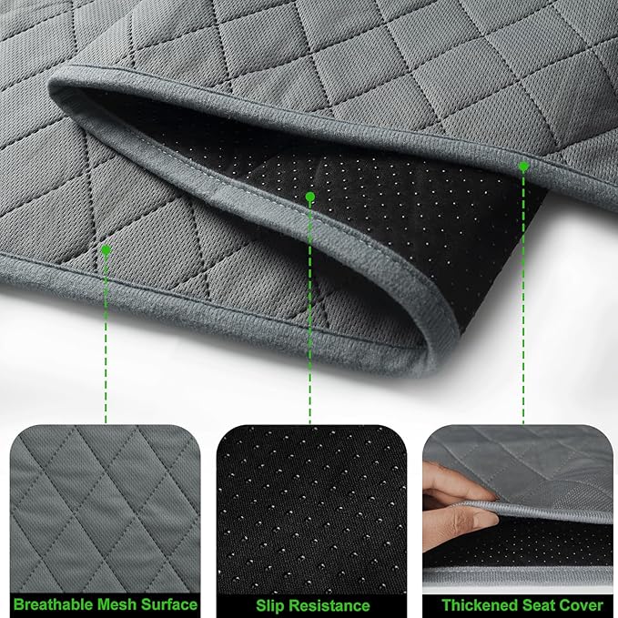 Universal Golf Cart Seat Covers Waterproof Golf Cart Seat Protector with 4 Side Pockets & Anti-Slip Bottom Fits for Most Golf Carts,Fits for EZGO, Club Car, Yamaha and More (Blue Grey)