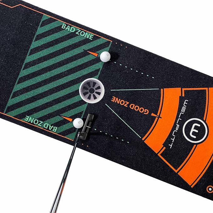 WELLPUTT - Golf Putting Training Mat - 13ft Black