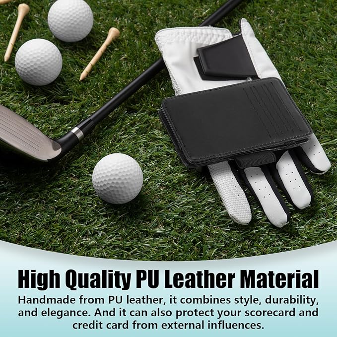 Golf Scorecard Golf Wallet with Pencil Holder Scorecard Wallet - Hold Credit Cards, Pens/Pencil, Clip