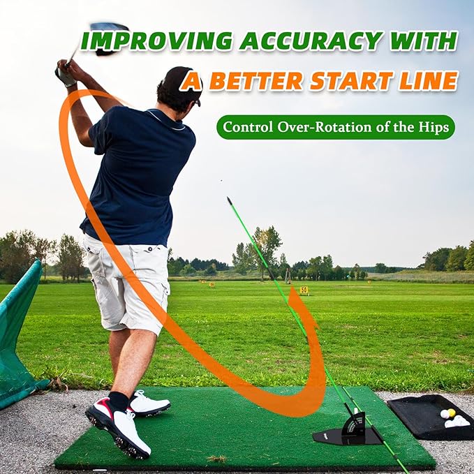 Golf Alignment Stick Holder Set - Adjustable Angle Training aid for Correcting Swing Path, Portable Practice Tool for Indoor/Outdoor Golfers