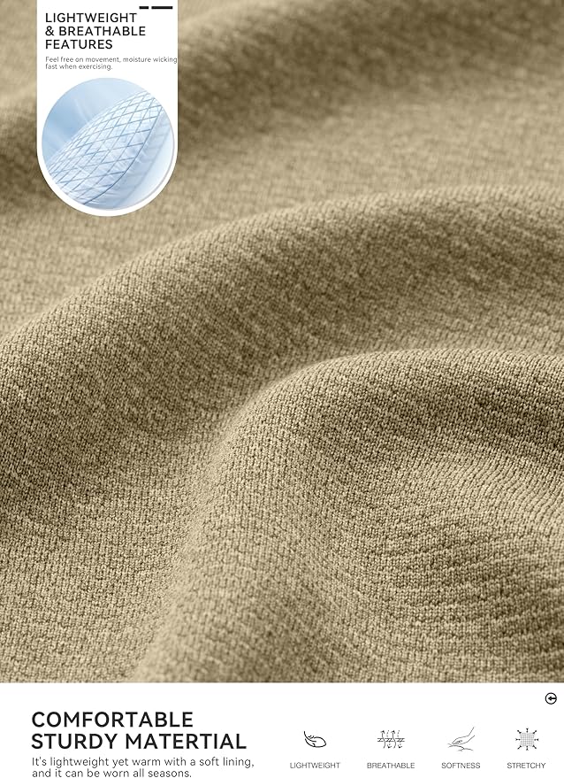 Obla Golf Quarter Zip Pullover for Men Mock Neck Sweatshirt Lightweight Sun Protection Men's Long Sleeve Golf Shirt