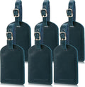 Ringsun Genuine Leather Luggage Tag for Suitcases ID Tags Bag Tags for Luggage (6 Pack)