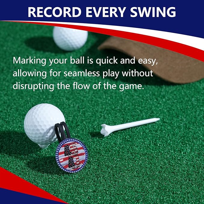 Funny Patriotic Golf Ball Marker with Magnetic Hat Clip - Golf Accessories Golf Gadgets for Golfers Golf Lovers