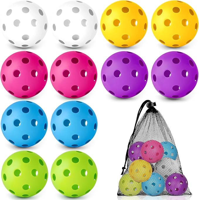 Coopay 12/50/100 Pack Baseball Practice Balls Plastic Training Balls Lightweight Hollow Softballs with a Drawstring Bag for Hitting, Baseball Training Indoor Outdoor Use