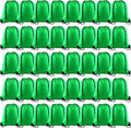 KUUQA 60Pcs Green Drawstring Backpack Bag Bulk Drawstring Bags String Bags Storage Bags Gym Backpack for Sport Gym Traveling