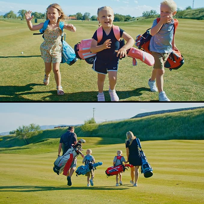 Shorties Golf - Kids Golf Club Set | Perfect for Toddler Golfers and Kids 34"-38" Tall | EasyCarry Stand Bag | Driver, 7-Iron, Putter, Headcover, and Rain Cover