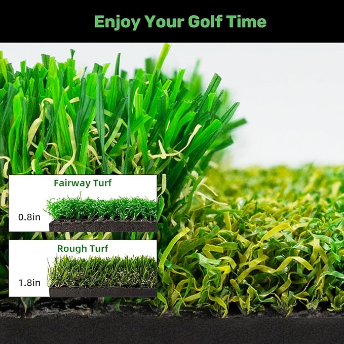 Tri-Turf Golf Hitting Mat,3-in-1 Golf Practice Mat for Driving, Chipping & Putting Training, Durable Portable Golf Chipping Mat with Rubber Backing for Indoor Outdoor Backyard Use
