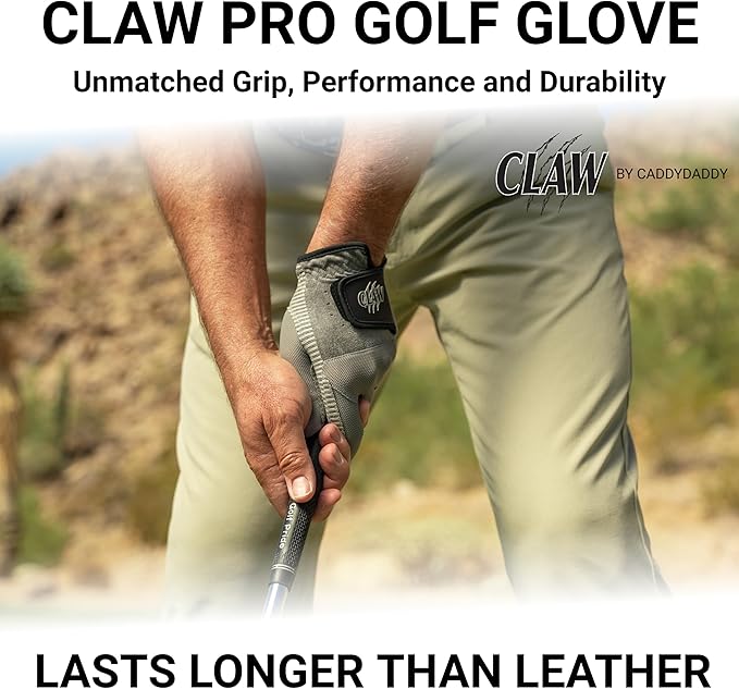 CaddyDaddy Claw PRO and Claw MAX Golf Gloves for Men | 100% Synthetic | Flex-Mesh Design for Cool Ventilation | Lasts Way Longer Than Leather | Silicone-Web Coating for Maximum Grip | Machine Washable