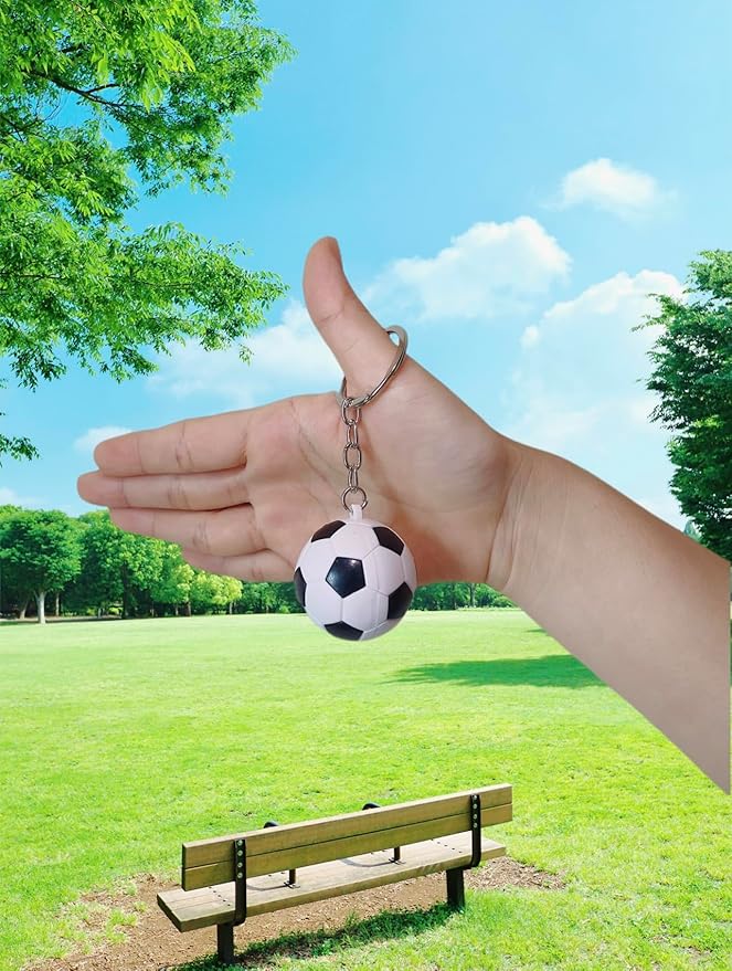 Mini 3D Soccer Sports Fan Keychains Birthday Backpack Pendant for Friend - Car Keychain Men's Toy Cool Football Gifts