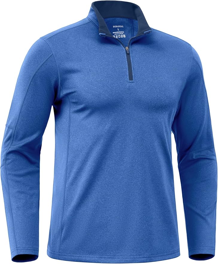 G Gradual Quarter Zip Pullover for Men Fleece Lined Sweatshirt Long Sleeve Winter Golf Shirt Mock Neck Polo Running Sweater